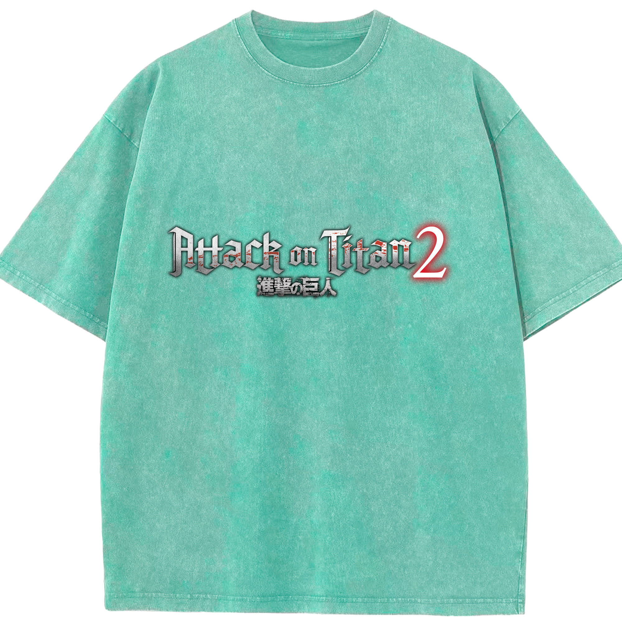 （画像用） 進撃の巨人 Attack on Titan 綿100% ヴィンテージ風 半袖Tシャツ（フロントプリント）